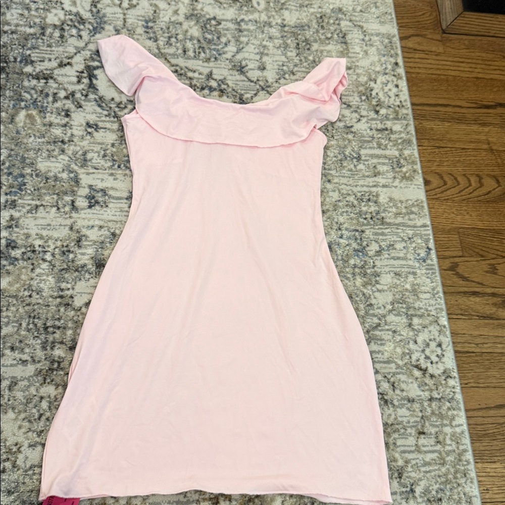 Pink Ruffle Sleeve Dress - Picture 2 of 3